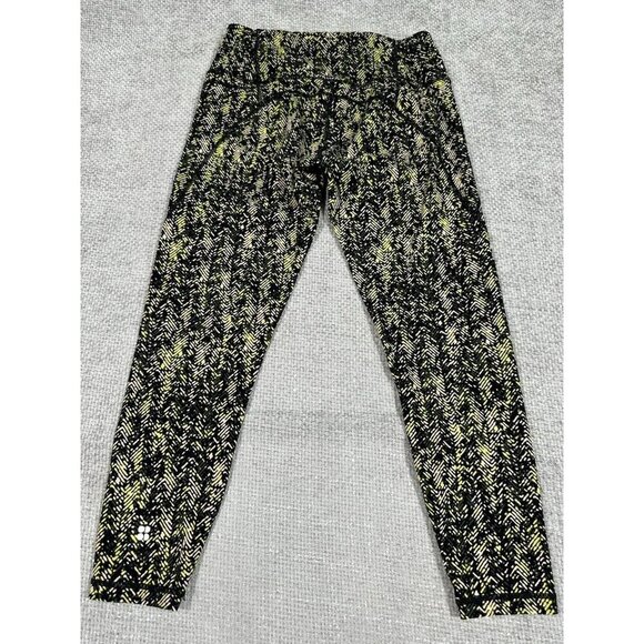 Sweaty Betty Leggings Womens Medium Black Herringbone The Power‎ 7/8 Pockets - Picture 2 of 12